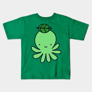 Green Leaf Octopus Kids T-Shirt